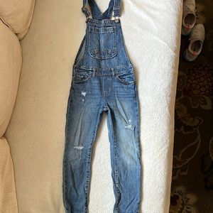 Gap girls distressed overalls.   Size 8 Regular